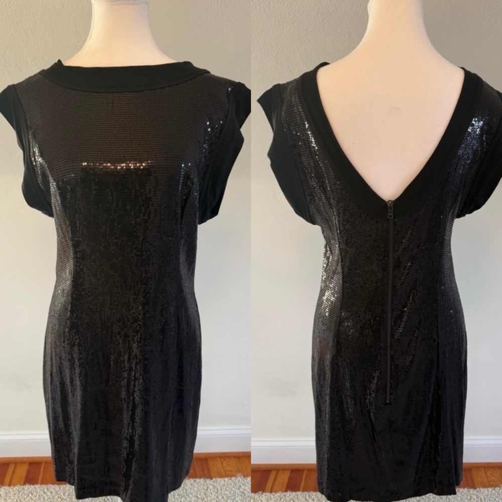 Nanette Lepore Black Low Back Sequin Mini Dress After Prom